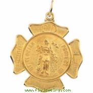 14K Yellow 25.00 MM St.florian Medal