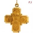 14K Yellow 25.00X24.00 MM 4-way Cross Medal