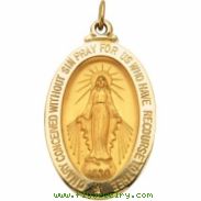 14K Yellow 26.00 X 18.00 MM MIRACULOUS MEDAL Miraculous Medal