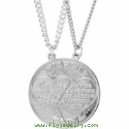 14K Yellow 26.00X14.00 MM RIGHT Mizpah Coin Pendant