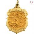14K Yellow 27.00X21.00 MM St. Michael Medal