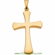 14K Yellow 28.5X19.0 Cross Pendant
