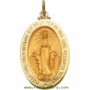 14K Yellow 29.00X20.00 MM Miraculous Medal