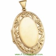 14K Yellow 32.00X22.00 MM Large Oval Locket