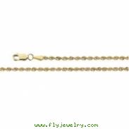 14K Yellow 7 INCH 02.50 ROPE CHAIN (REPLACING CH507) 02.50 Mm Rope Chain