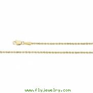 14K Yellow 7 INCH 1.0 MM DIAMOND CUT ROPE CHAIN (REPLACING CH510) 1.3 Mm Diamond Cut Rope Chain