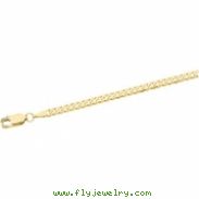 14K Yellow 7 INCH Solid Curb Chain