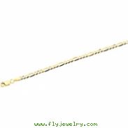 14K Yellow 7 INCH Solid Figaro Chain