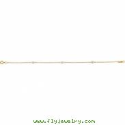 14K Yellow BRACELET Youth Bracelet W/cultured Pe