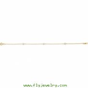 14K Yellow BRACELET Youth Bracelet W/cultured Pe