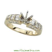 14K Yellow Diamond Semi-Mount Ring