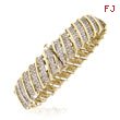 14K Yellow Gold & Diagonal Diamond Ladies' Bracelet