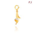 14K Yellow Gold & Rhodium 3D High Heel Slipper Pendant