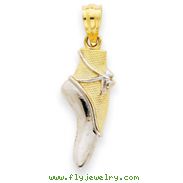 14K Yellow Gold & Rhodium Ballet Slipper Charm