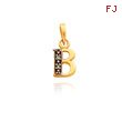 14K Yellow Gold & Rhodium Diamond-Accented Initial B Pendant