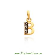 14K Yellow Gold & Rhodium Diamond-Accented Initial B Pendant