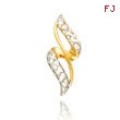 14K Yellow Gold & Rhodium Filigree Swirl Slide