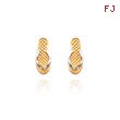 14K Yellow Gold & Rhodium Flip Flop Post Earrings