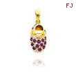 14K Yellow Gold & Rhodium June/Rhodolite Baby Shoe Charm