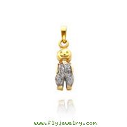 14K Yellow Gold & Rhodium Laser-Cut Boy Charm