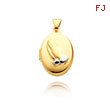 14K Yellow Gold & Rhodium Oval-Shaped Reversible Praying Hands Locket