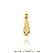 14K Yellow Gold & Rhodium Single Flip Flop Pendant