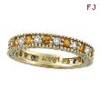 14K Yellow Gold 0.50ct Diamond and 0.40ct Yellow Sapphire Eternity Ring Band