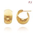 14K Yellow Gold 10.50x10mm Post Hoops
