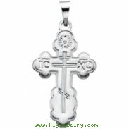 14K Yellow Gold 12.00 X Die Struck Orthodox Cross Pendant