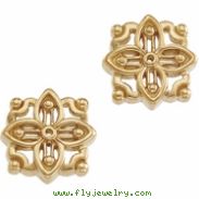 14K Yellow Gold 12.75 X Stud Earring Jacket