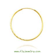 14K Yellow Gold 1.3x25mm Diamond Cut Endless Hoops