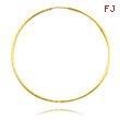 14K Yellow Gold 1.3x45mm Diamond Cut Endless Hoops