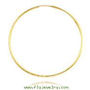 14K Yellow Gold 1.3x45mm Diamond Cut Endless Hoops