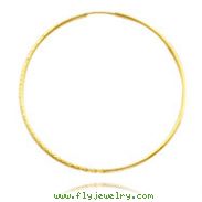 14K Yellow Gold 1.3x45mm Diamond Cut Endless Hoops