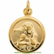 14K Yellow Gold 14.25 Guardian Angel Medal
