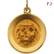 14K Yellow Gold 14.75 Rd Baptism Pendant Medal