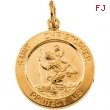 14K Yellow Gold 15mm St. Christopher Medal