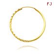 14K Yellow Gold 1.5x25mm Diamond Cut Endless Hoops