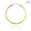 14K Yellow Gold 1.5x25mm Diamond Cut Endless Hoops