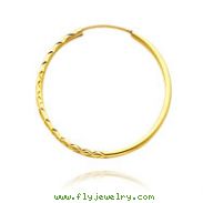 14K Yellow Gold 1.5x25mm Diamond Cut Endless Hoops