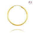 14K Yellow Gold 1.5x25mm Satin & Polished Diamond Cut Endless Hoops