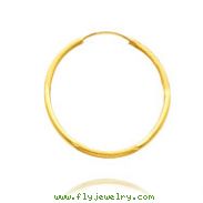 14K Yellow Gold 1.5x25mm Satin & Polished Diamond Cut Endless Hoops