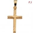 14K Yellow Gold 17.5x12 Cross Pendant