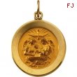 14K Yellow Gold 18.0 Rd Baptism Pendant Medal