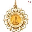 14K Yellow Gold 18.5 Rd Sacred Hrt Of Jesus Pnd Mdl