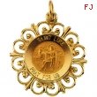 14K Yellow Gold 18.5 Rd St Luke Pend Medal