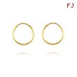 14K Yellow Gold 1x10mm Endless Hoops