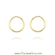 14K Yellow Gold 1x10mm Endless Hoops