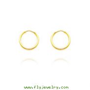14K Yellow Gold 1x8mm Endless Hoops