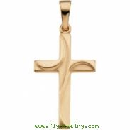 14K Yellow Gold 21x14 Cross Pendant